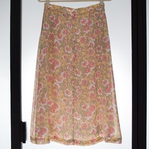 Vintage Pendleton Womens Beige Pink Floral Maxi Skirt- Size 10